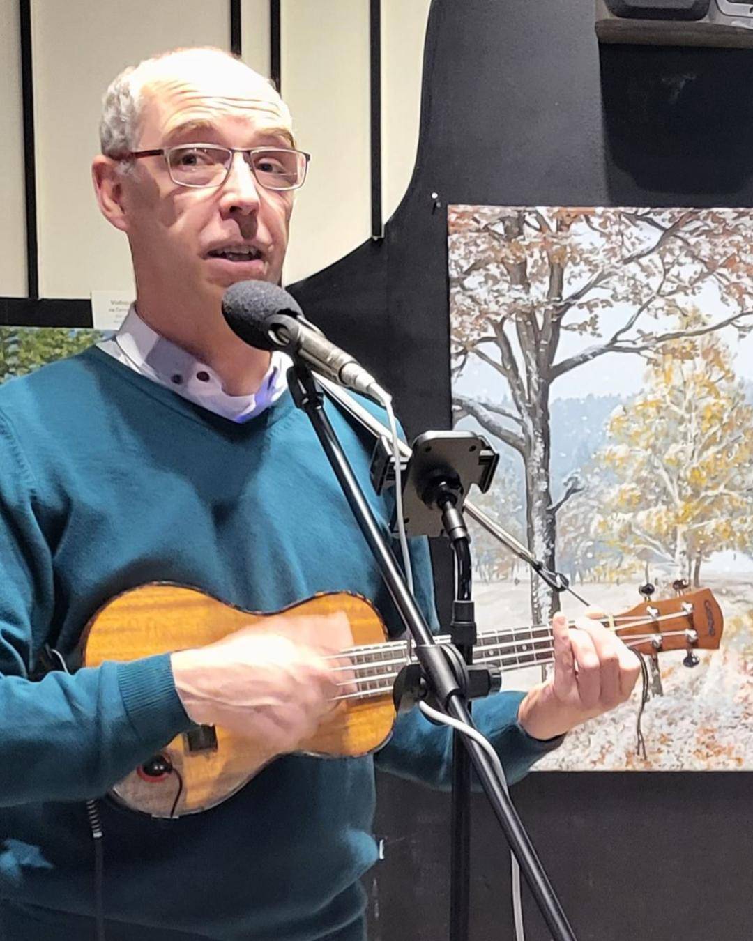 Zdeněk Okleštěk - snímek z prvního vystoupení v dnes již neexistujícím Baru U George v Jablonci nad Nisou